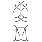 Cottelli LINGERIE Adjustable Harness Set S-L Black 3-Piece — Photo 5