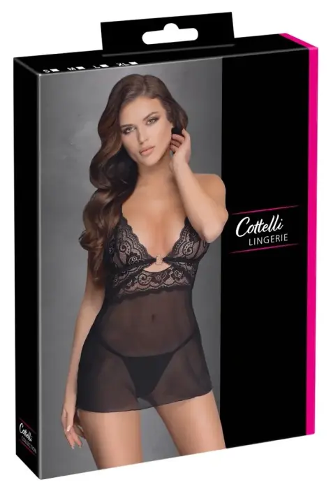 Cottelli LINGERIE Baby Doll Ring Babydoll – Black – S