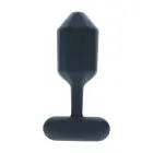Rombveida vibrējošs silikona anālais spraudnis – M – 19 cm – Melns — Foto 7
