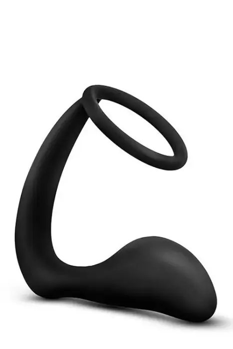 Anal Adventures кольцо для члена и пробка – Черный Фото num