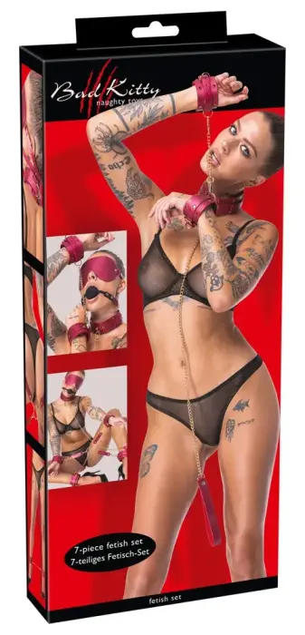 Bad Kitty Fesselset Strass BDSM rinkinys – rožinis