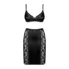 Obsessive Blanita satiinist pesukomplekt – must – S/M — Foto 3