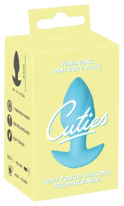 Cuties Vibrating Anal Plug – 8 cm – Blue
