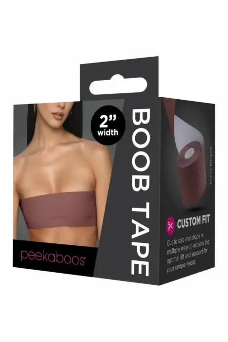 Peekaboos Boob Tape – flexible body-support tape – brown – 15 ft