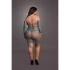 Garām piedurknēm tīkliņa mini kleita – Queen Size Foto 9