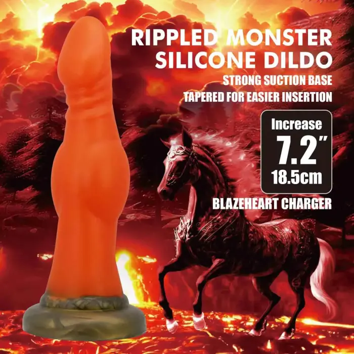 Power Monsters Blazeheart Charger – 18.5 cm Rippled Monster silikona dildo Foto 2