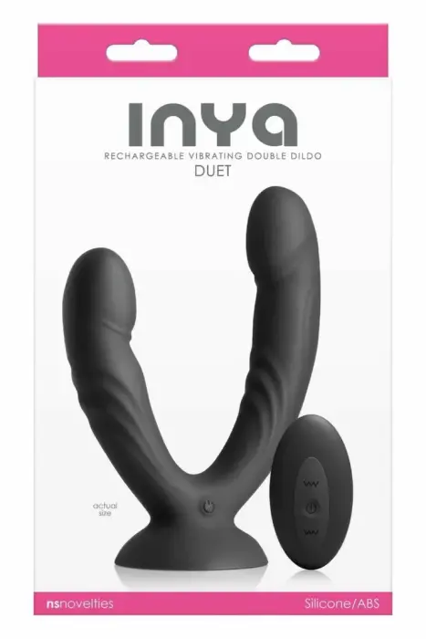INYA Duet – двусторонний силиконовый вибратор с беспроводным пультом – чёрный
