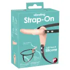 Vibruojantis strap-on dildo – 15.7 cm (6.2″) – Juodas — Nuotrauka 1