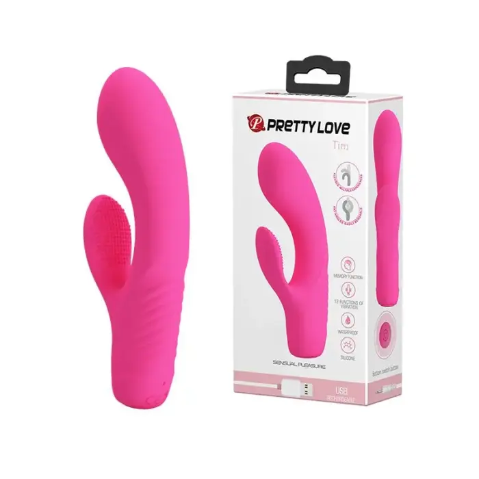 PRETTY LOVE TIM кролик-вибратор – 15 – 18 cm – розовый