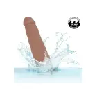 Vibruojantis ir judantis silikoninis stud dildo – ruda — Nuotrauka 8