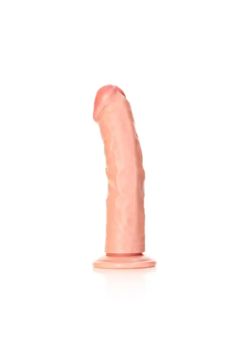 Išlenktas realistiškas dildo su siurbtuku – 22.5 cm (8.5″) – Kūno spalva Photo