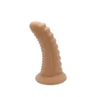 Rievots dildo ar piesūcekni – 20 cm (8″) – Miesas krāsa — Foto 1