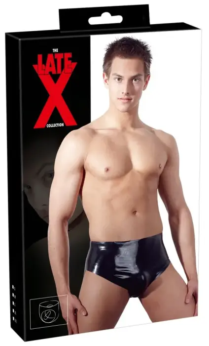 Latex Men's Briefs with Inflatable Anal Plug – S