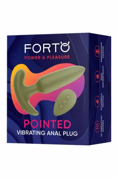 FORTO Pointed Vibrating Plug – anal plug – silicone – green – 10 modes