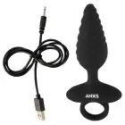 ANOS elastīgs teksturēts anālais spraudnis – 14.8 cm (5.8″) – Melns — Foto 9