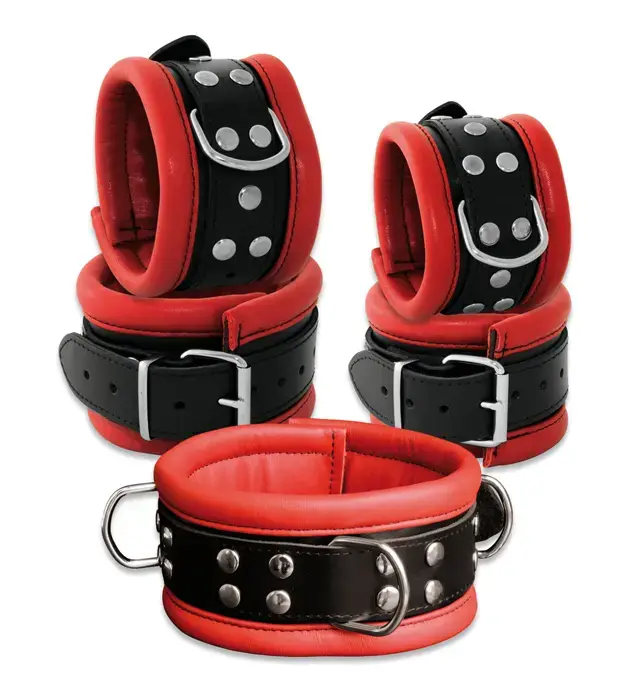 Leather Anklecuffs Red - 6,5 cm Photo
