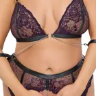 Комплект белья Cottelli Bondage (бюстгальтер и пояс для чулок) – 2XL – фиолетовый/чёрный — Фото 5