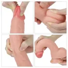 LoveToy Dual Layered Platinum Silicone Cock – реалистичный двухслойный фаллоимитатор – силикон – 20,3 см — Фото 6