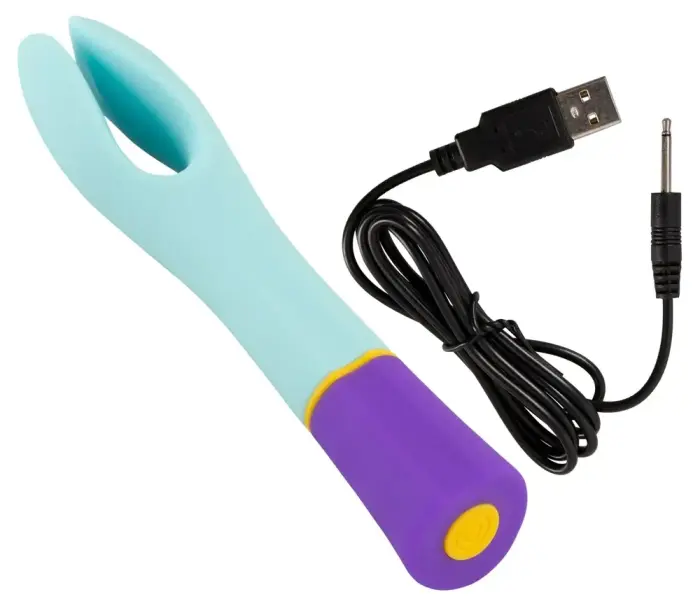 bunt. dubultais vibrators – 18.2 cm (7.2″) – daudzkrāsains Foto 11