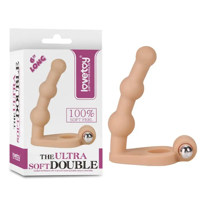 Ultra Soft Bead Cock Ring with Vibrating Bullet and Dildo – 6″