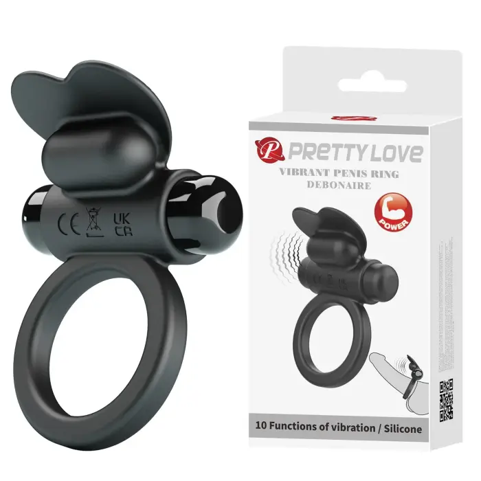 PRETTY LOVE - Vibrant Penis Ring Debonaire - Black