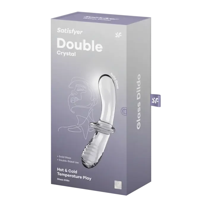 Satisfyer Double Crystal stikla dildo – 20 cm (7.9″) – Caurspīdīgs