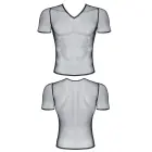 Men's V-neck T-shirt in Elastic Mesh – Black – M — Photo 3