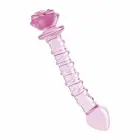 GLAZE GLASS Rosebud Spiral – borosilikaatklaasist dildo – läbipaistev – 23 cm — Foto 3