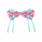 SUBBLIME 957650 Pink Floral Embroidered Bra & Garter Belt Set – L/XL — Photo 8