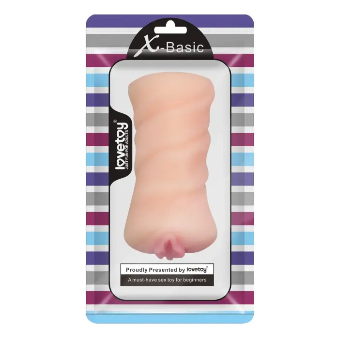 LoveToy X-Basic Pocket Pussy – compact masturbator, TPE – 13 cm × 6.3 cm