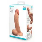 b-Vibe SlipSkin 9" Curved – slėgiui reaguojančio silikono dildo su siurbtuku – Spalva: mocha – 22,9 cm — Nuotrauka 1