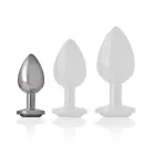 INTENSE Aluminum Metal Plug S with Black Crystal – 7 cm – Silver — Photo 5