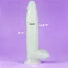Lumino Play tumsā spīdošs dildo – 25 cm (10″) – Zils — Foto 12