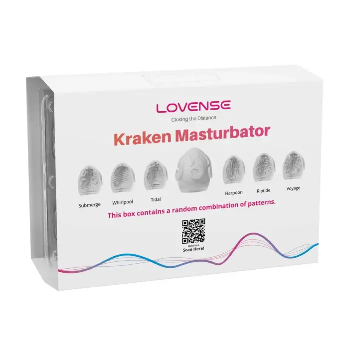 Kraken – 6 gab. – Mīksts, elastīgs olveida masturbators – balts