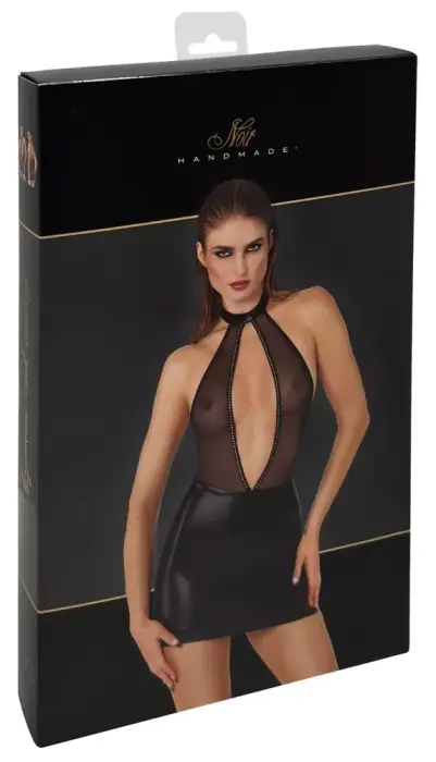 Noir Glitz Mini Dress – Black – S