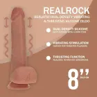 Vive REA223 – kahekordse tihedusega vibreeruv tõukav dildo munanditega – tan – 20,3 cm — Foto 5