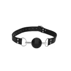 Ouch! Solid Ball Gag with Leather Straps – Black — Photo 2