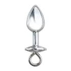 Smooth Metal Anal Plug with Chain Leash – 6.2 cm (2.4″) – 2.6 cm Diameter — Photo 4