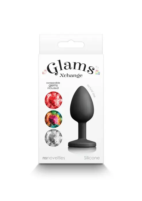 Glams Xchange apaļš mazs dildo – S – Melns Foto 2