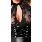 Noir Orgia Exclusive мини-платье с бретелями на шее и шнуровкой – чёрное – M — Фото 5