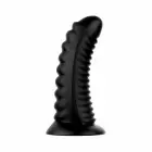 BUTTR Double Ribbed – didelis rievėtas analinis kaištis su siurbtuku – 26 cm — Nuotrauka 1