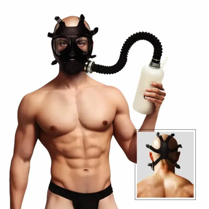XR Brands Intimate Inhaler Gas Mask – Black & White