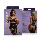 Christine Vesper – wetlook 3 daļu veļas komplekts – atvērtā kausiņa krūšturis, jarjers un tanga – melns – S/M — Foto 8