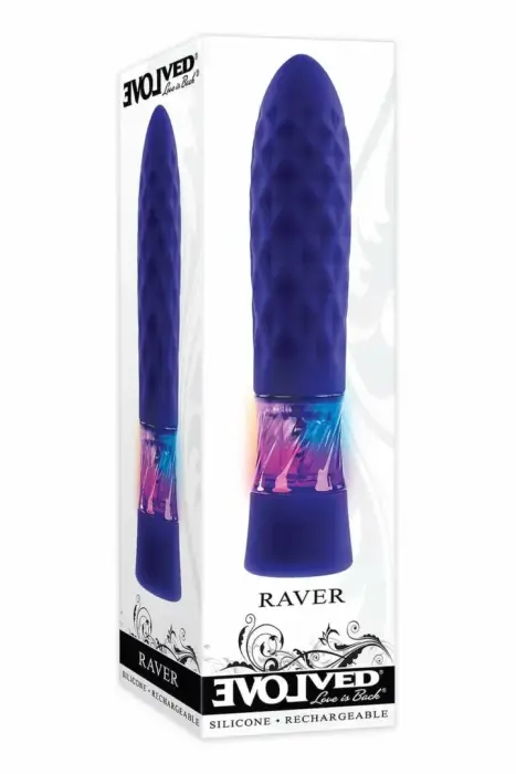 EVOLVED RAVER – светодиодная вибропуля – 8 скоростей, силикон, водонепроницаемый – 12,3 см
