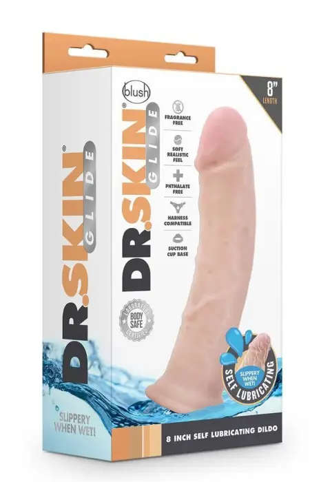 Dr. Skin Realistiškas savaime sutepantis dildo su siurbtuku – 20.3 cm (8″)