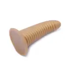 Briaunotas XL blizgus kūno spalvos dildo su siurbtuku – 30 cm (12″) — Nuotrauka 8