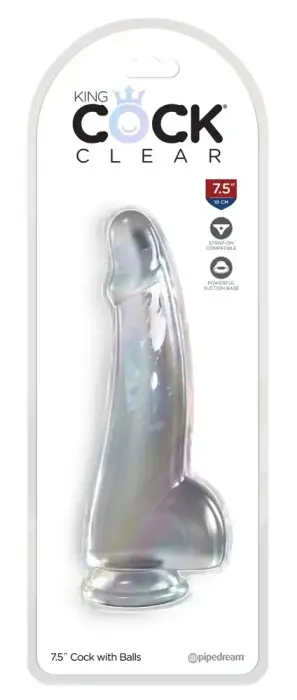 King Cock Clear дилдо – 19 cm (7.5″) – прозрачный