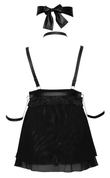 Cottelli BONDAGE Babydoll Set with Choker, Arm Loops, and Bondage Scarf – Black – 3 XL Photo