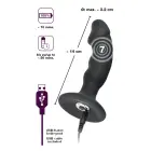 Black Velvets перезаряжаемый анальный штекер – 14 см (5.5″) – Черный Фото num