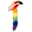 Fluffy Tail Rainbow dildo – 42 cm – Multicolored Photo